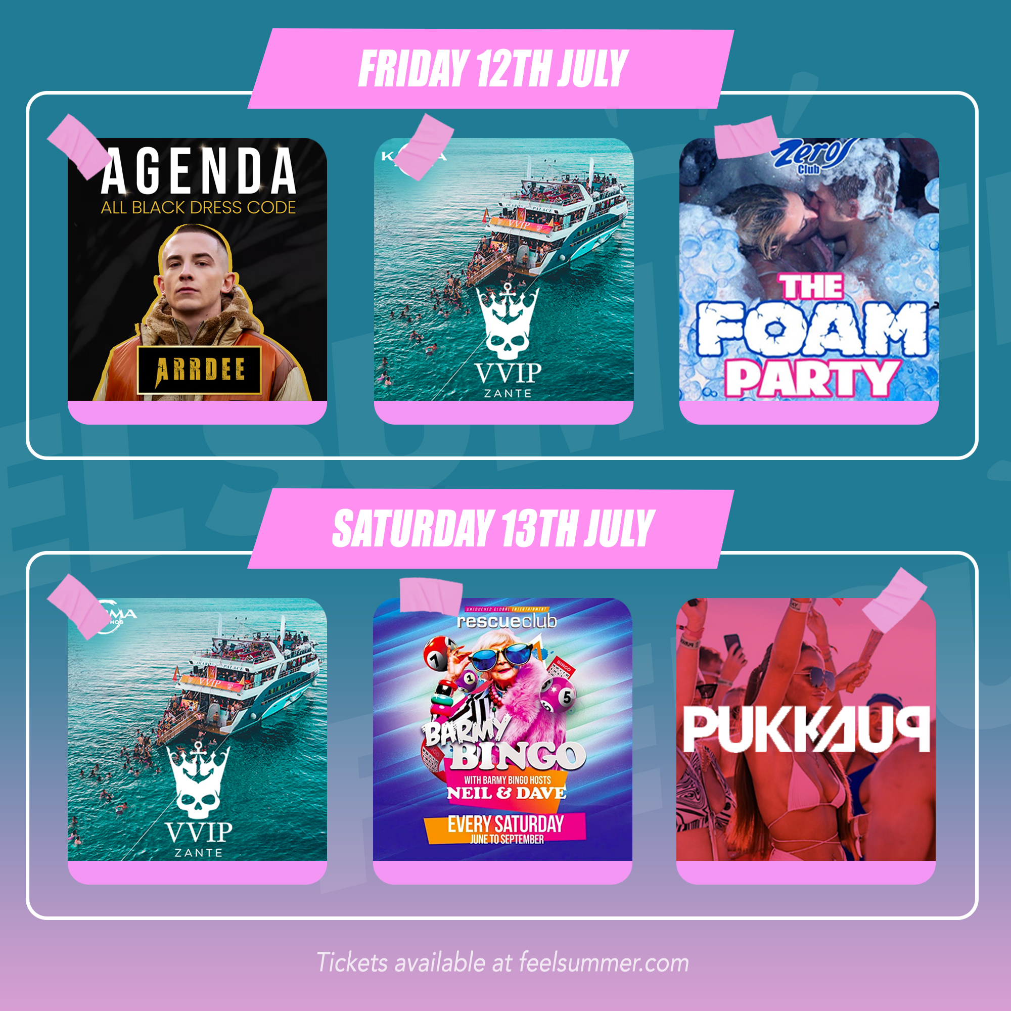 zante events happening this week july