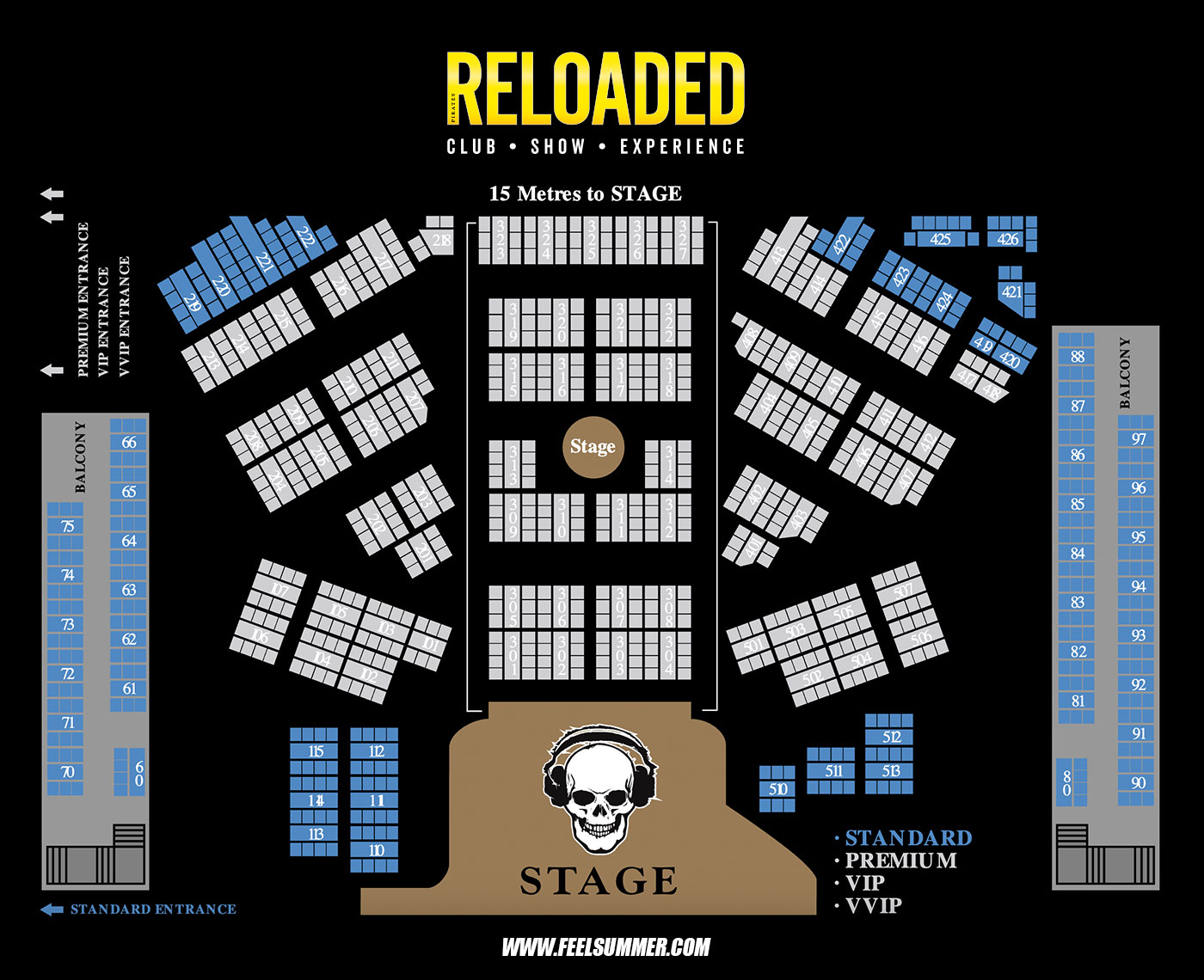 magaluf reloaded standard seating