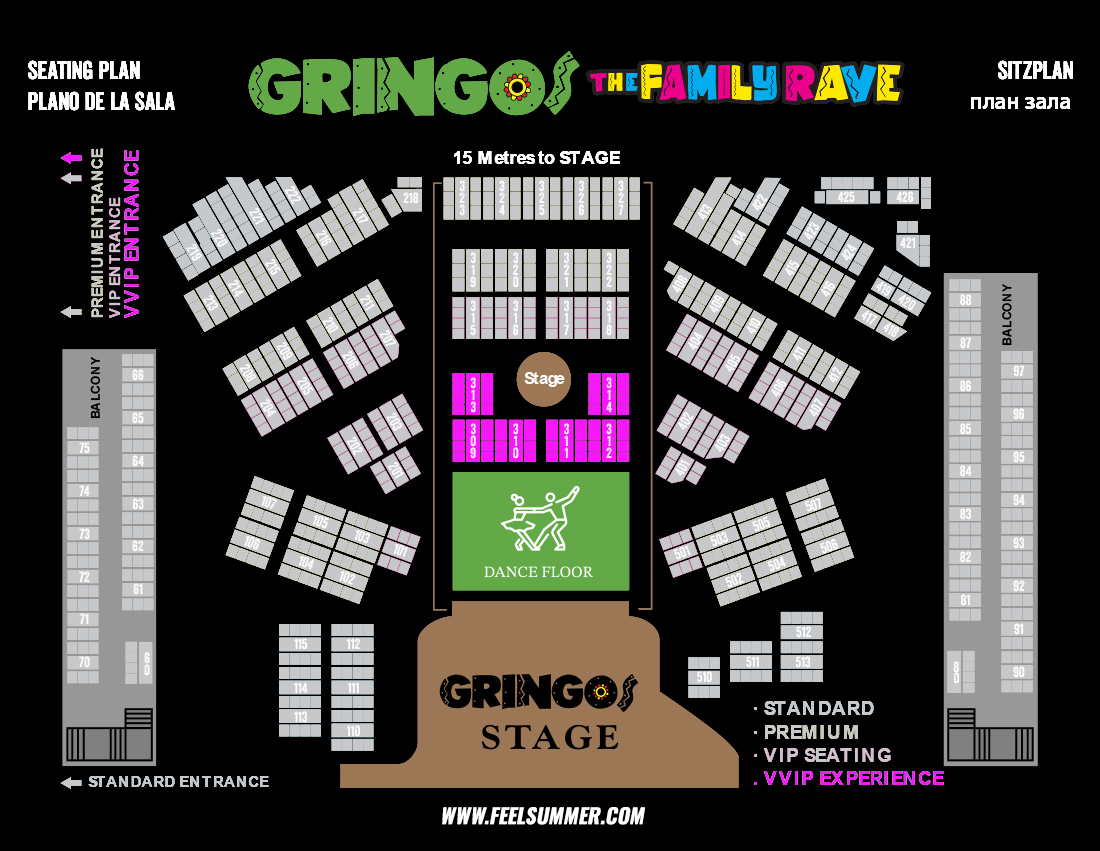 Magaluf Gringos Family rave vvip seating